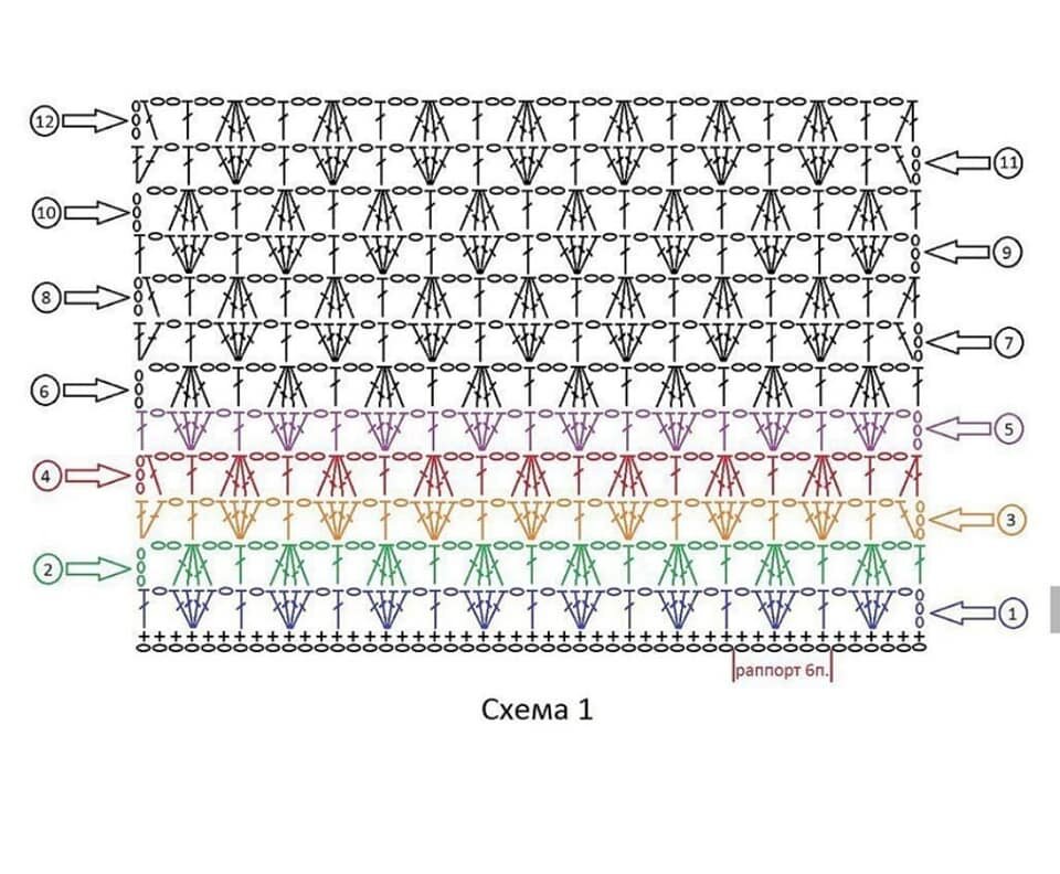 Схемы крючком узоры красивые для туники