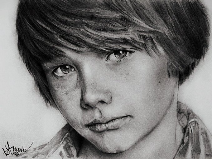 "Dakota Goyo", sketch, pencil, 2012, Slava Strunin, Russia, Moscow. @slavastrunin