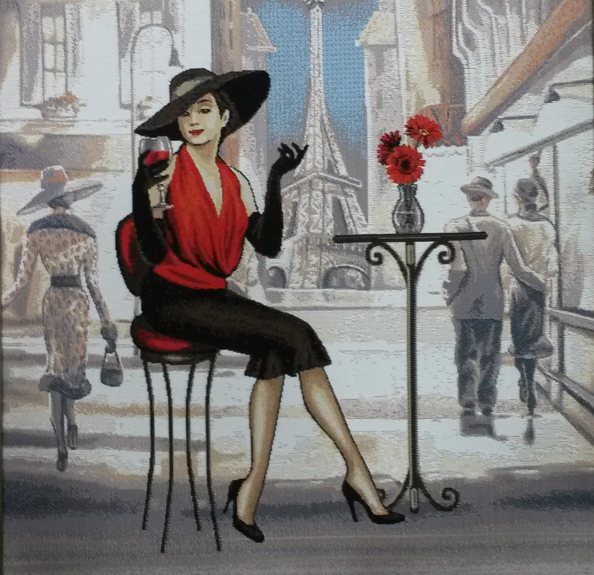 Andrea Laliberte. Парижская шарманщица. Художница Андреа Лалиберте. Элегантная дама. Столик дама