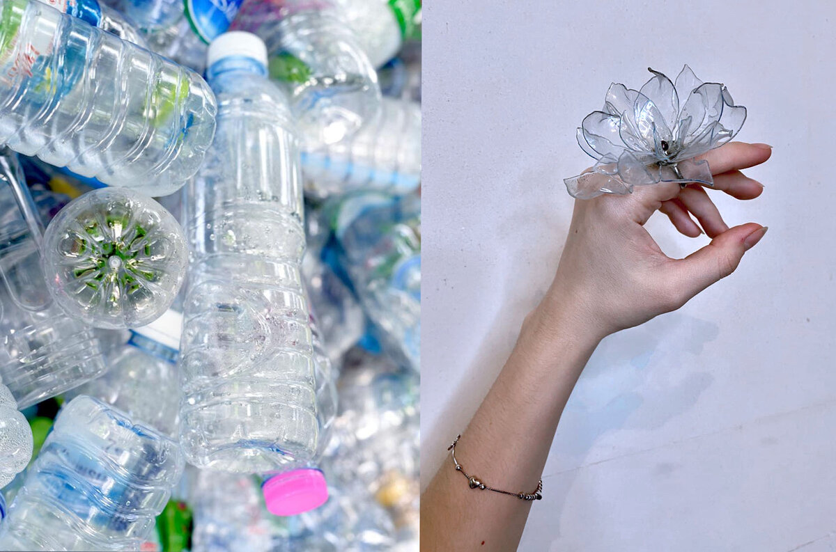 Фото автора. Кольцо из пластиковых бутылок.