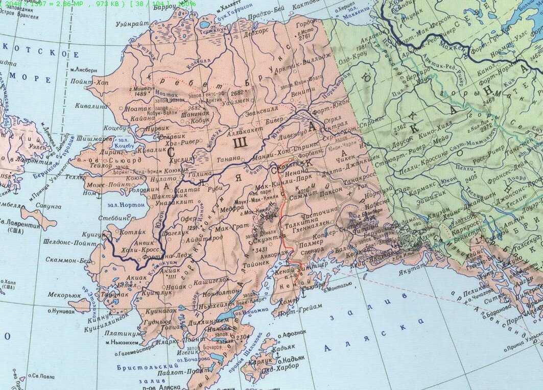 Карта Аляски, взято с Яндекс.Картинки