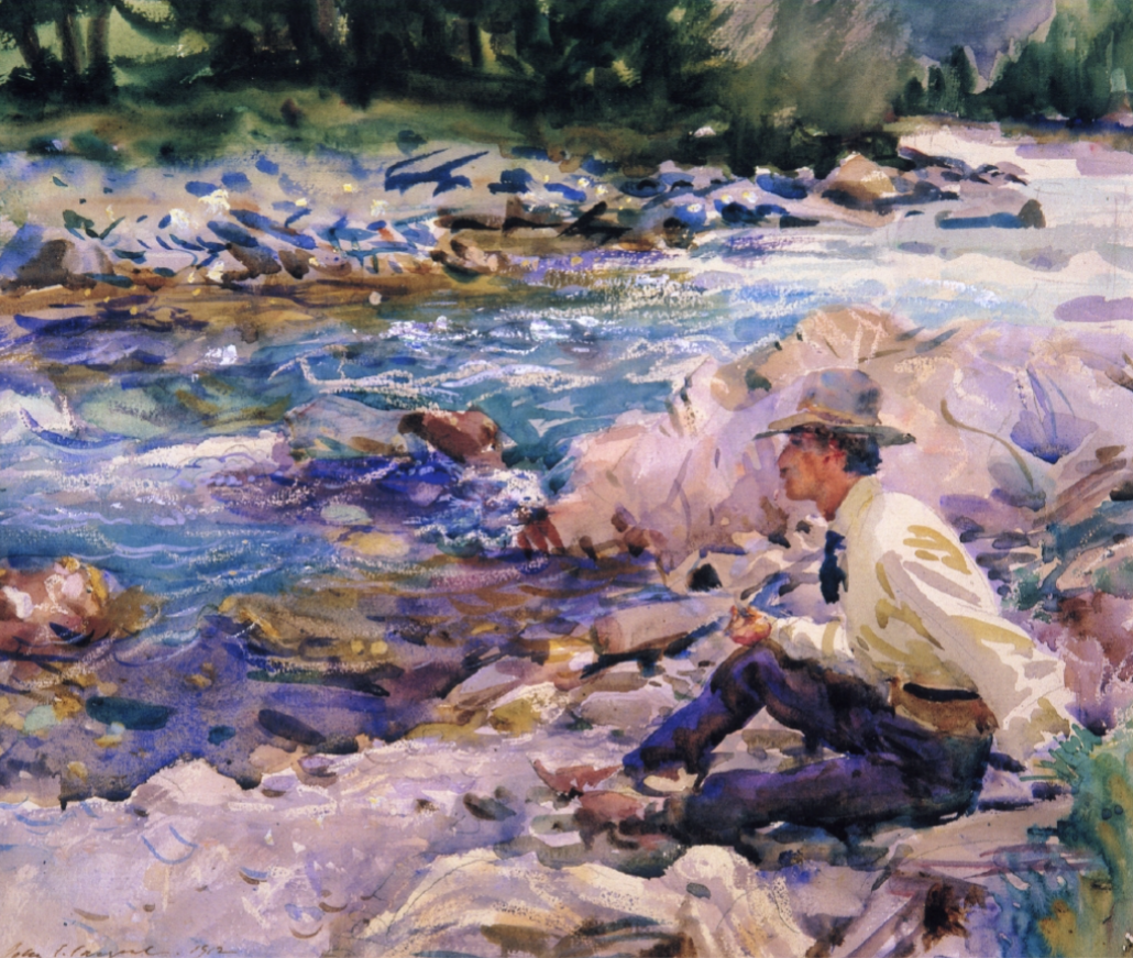 Фотография картины Д. С. Сарджента "У горного ручья" (из открытых источников)