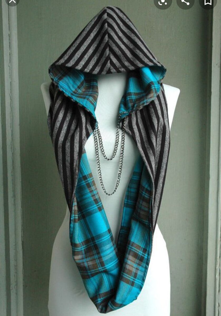 В данном случае это дальше больше шарф хомут с капюшоном