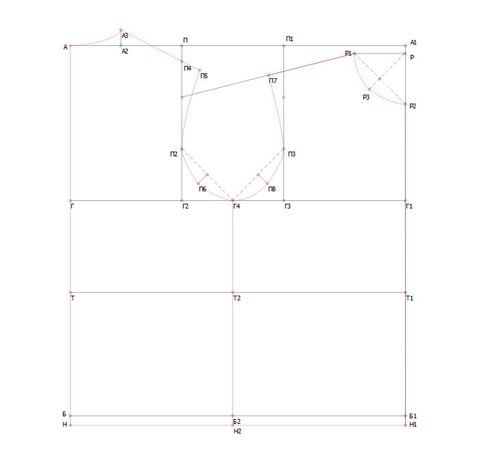 Моделирование выкройки женской рубашки