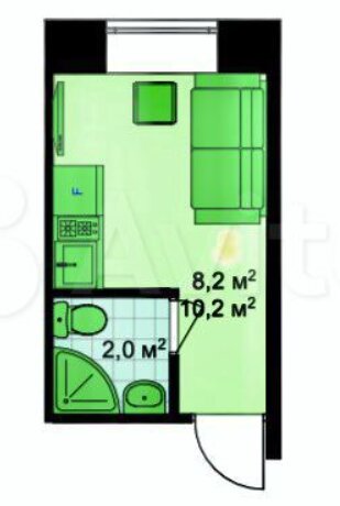 Планировка квартиры-студии в Москве 10 кв.м