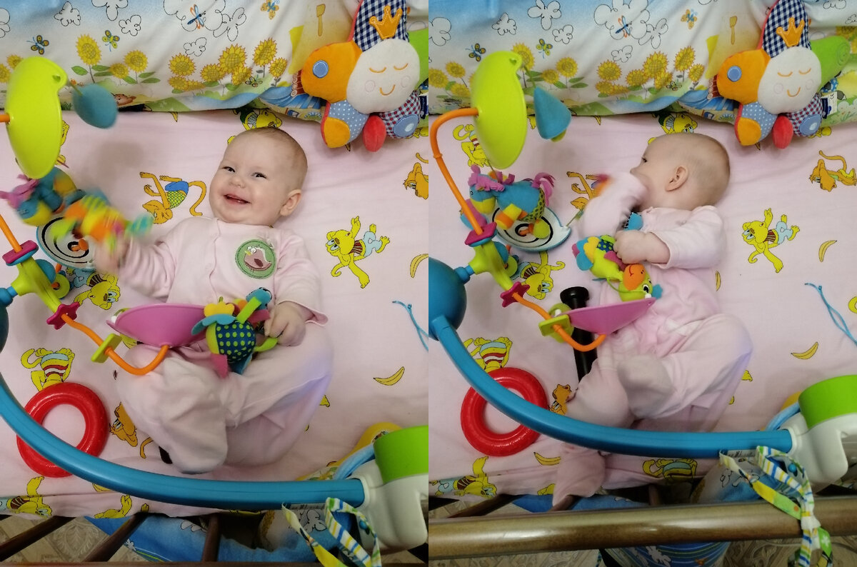 Дочь опрокинула мобиль. Нет, прикручен он был хорошо :)