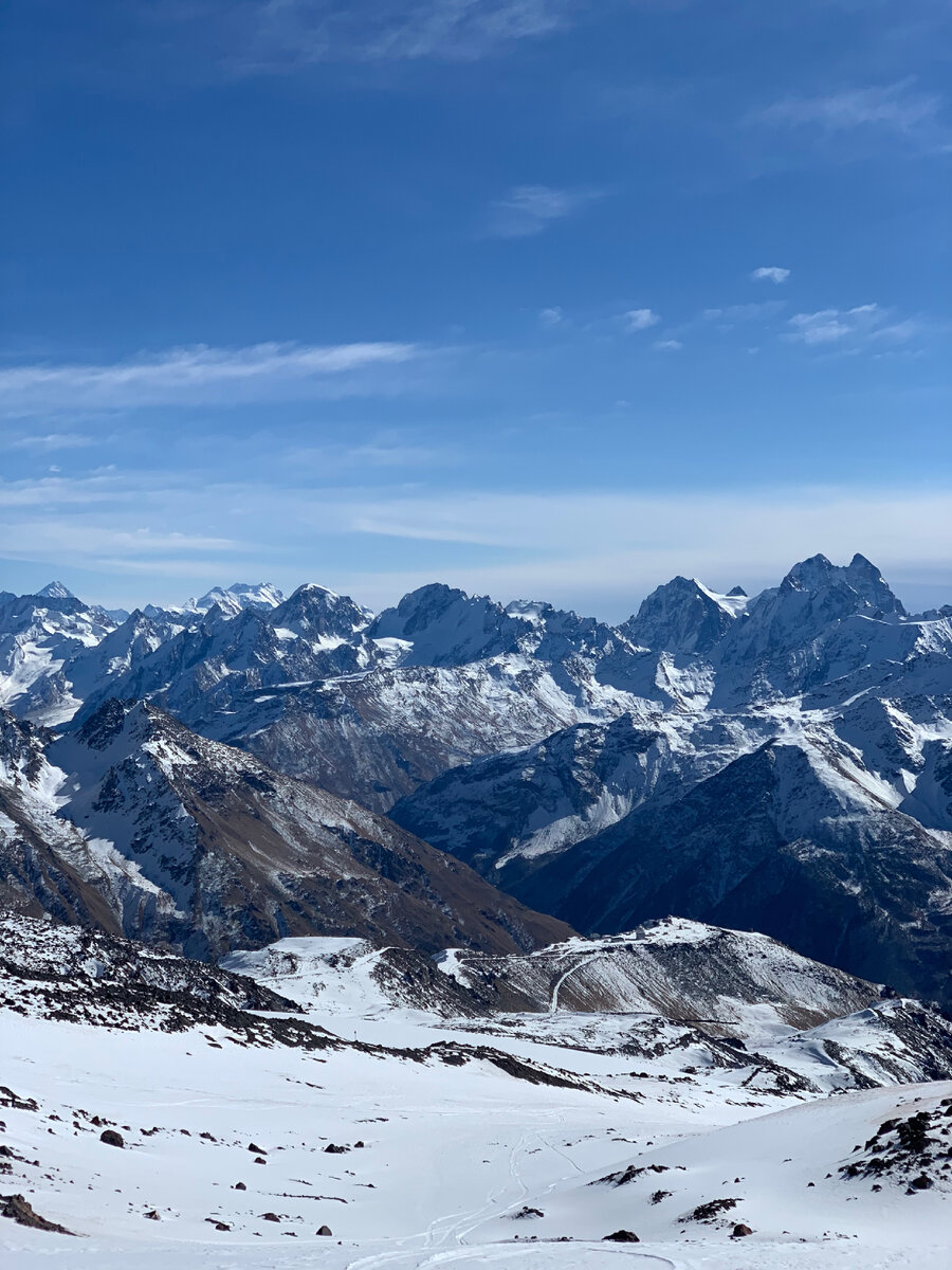 Кавказские горы, съёмка со станции Мир