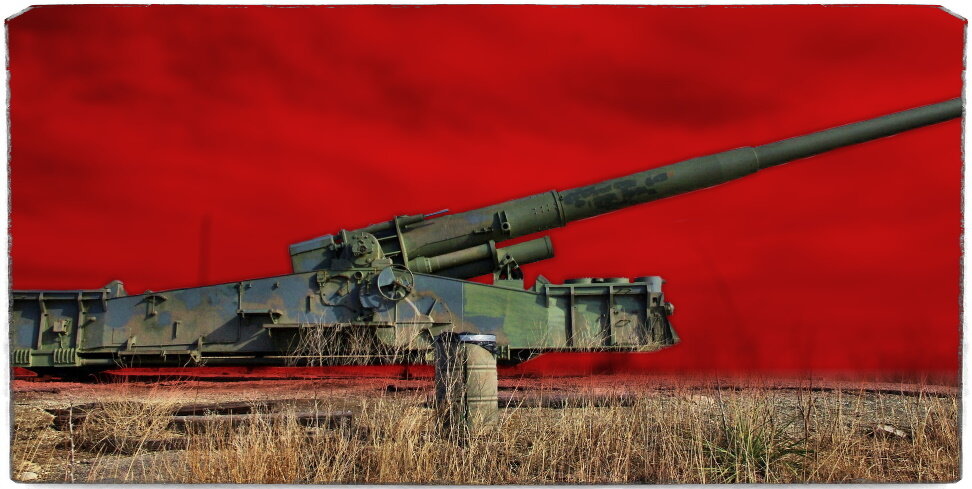 Источник: artfile.me. В кадре американская атомная пушка М65, которую часто сравнивают с М65. Она могла запустить ядерный снаряд на дистанцию почти 30 километров.