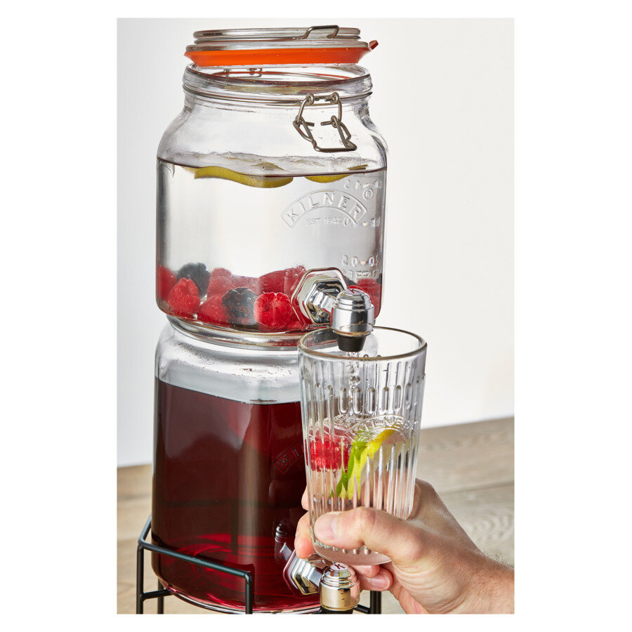Набор стеклянных лимонадников на подставке 2,1л+3,1л, Kilner, Великобритания
