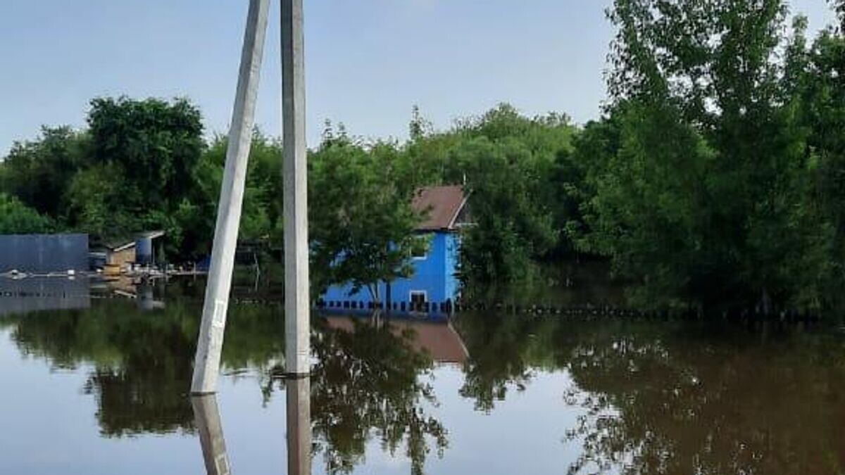    Подтопленная улица из-за резкого подъема уровня в бассейне реки Зеи после прошедших сильных дождей© РИА Новости / Евгений Земцов