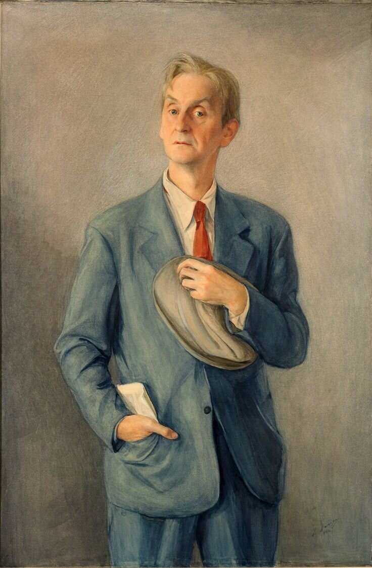 Сорин С.А., «Портрет Анатолия Дюбуа (мужчина в шляпе)», 1942, бумага на холсте, акрил, 137 х 91 см, Государственная Третьяковская галерея, Москва