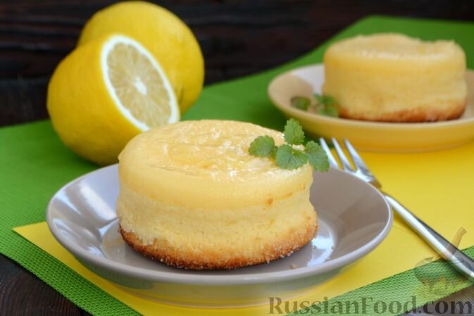 кефир, сахар, яйца, лимон, мука, соль, масло сливочное, мята свежая (для подачи)