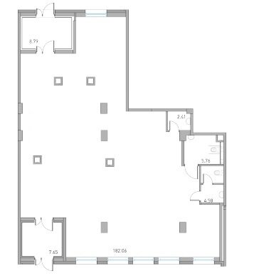 Пример удачной планировки - нет несущих стен (только колонны), два входа, несколько с/у, много окон. Фото автора.