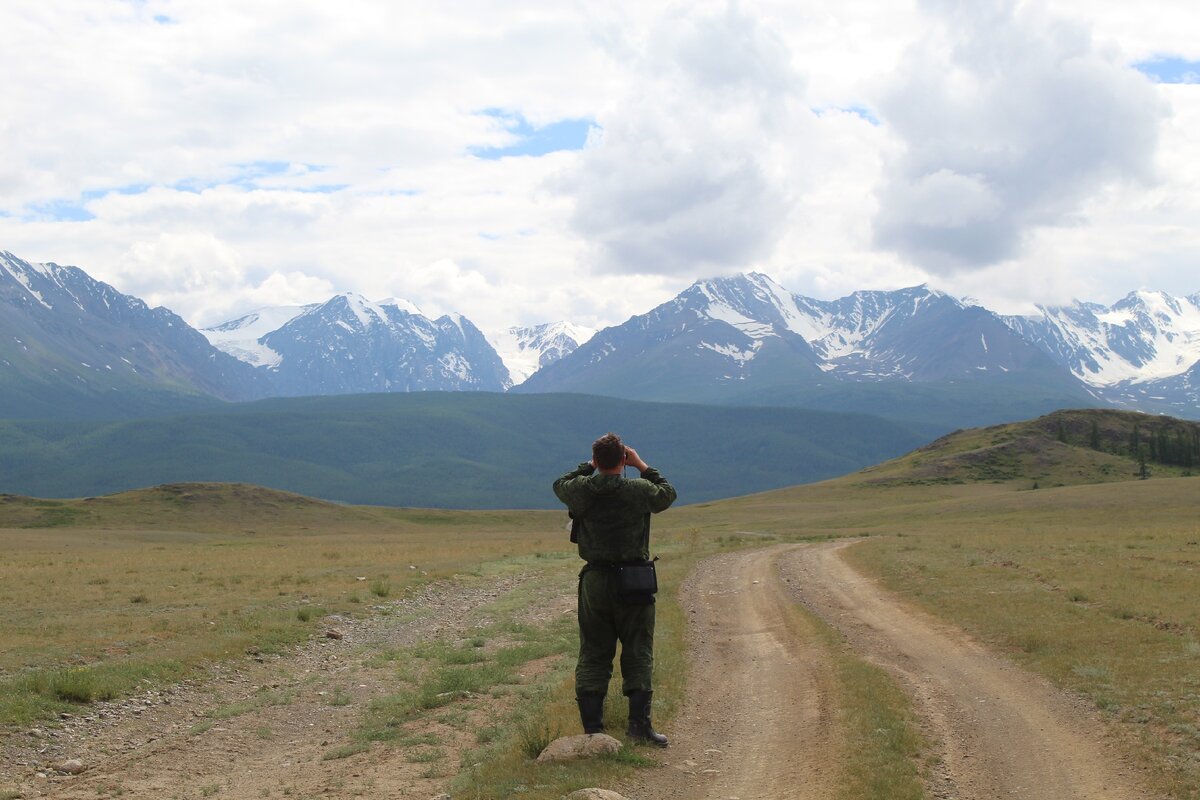 Курайская степь вид на горы