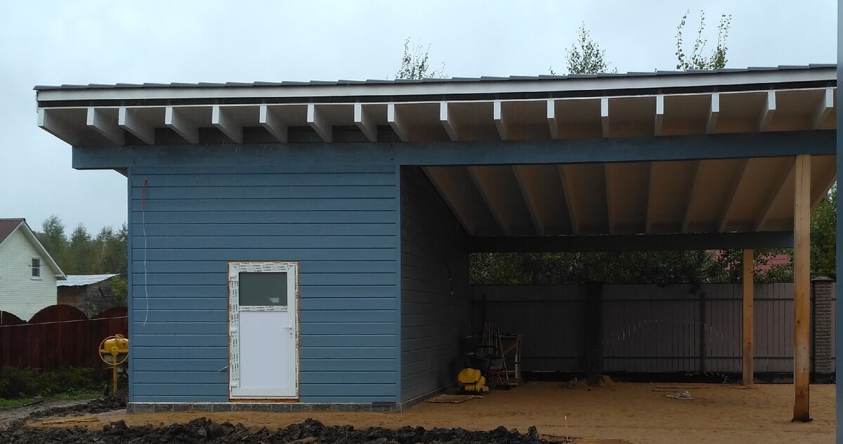 Комбинация навес/хозблок