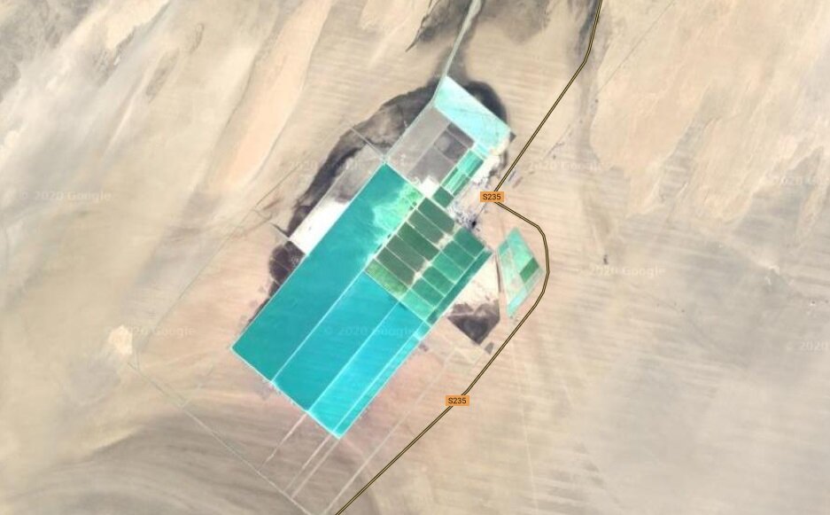 Завод по производству калия близ озера Lop Nor в Китае, фото Google Maps