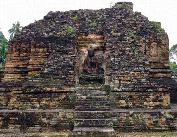 Фото религиозного храма империи Шривиджая.