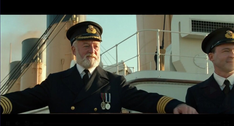 Кадр из фильма "Титаник", 1997 г.