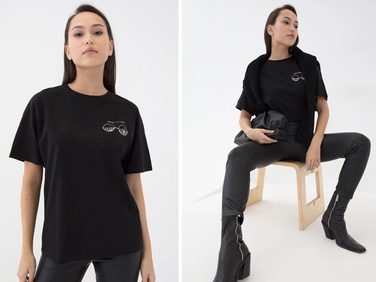 Футболка из 100% хлопка с принтом ZARINA, арт. 12217275