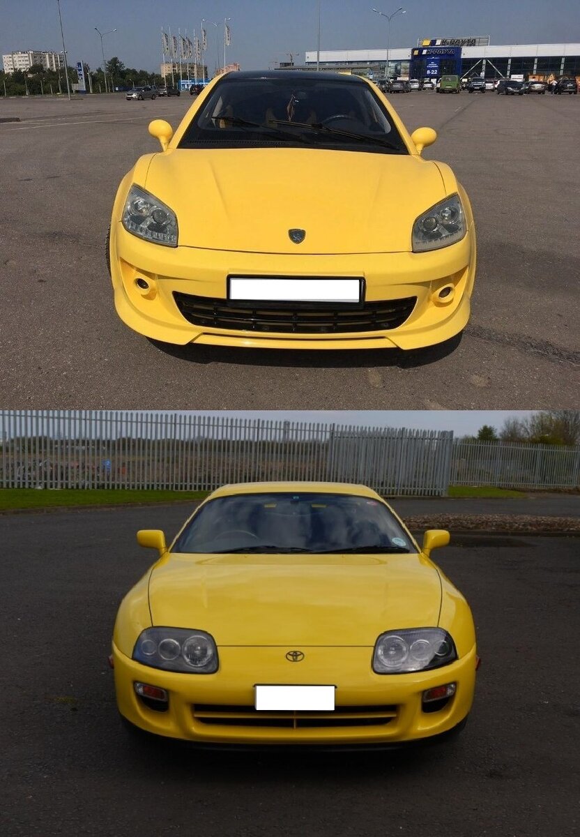 А так напоминает Toyota Supra (коллаж на основе иллюстраций с сайтов avito.ru и jm-imports.co.uk)