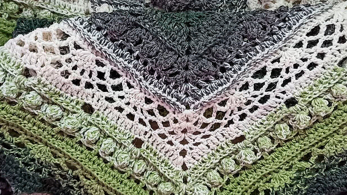 тест рассказовской пряжи шаль Нина