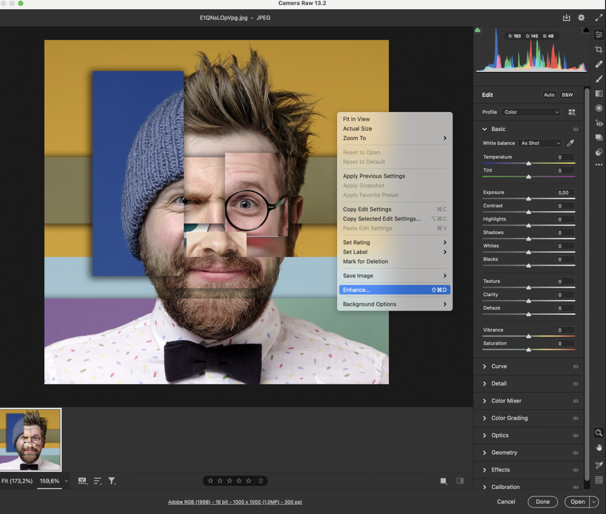 окно программы Camera Raw