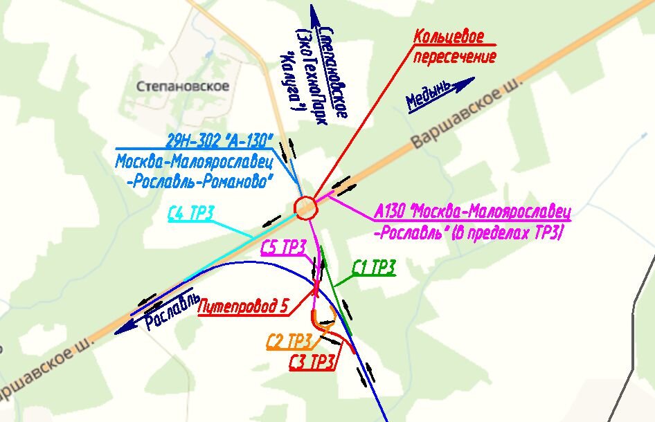 Карта медыни с улицами