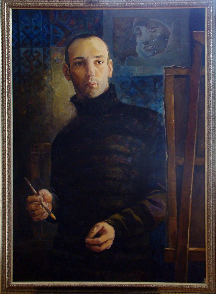 На фото: Портрет Славика Абдуллаева. Художник Э. Абдуллаева.