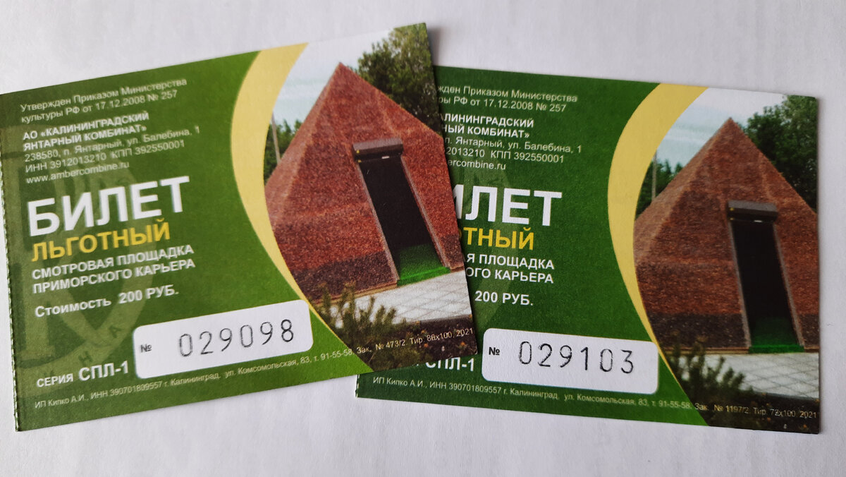 Билет льготный на смотровую площадку.
