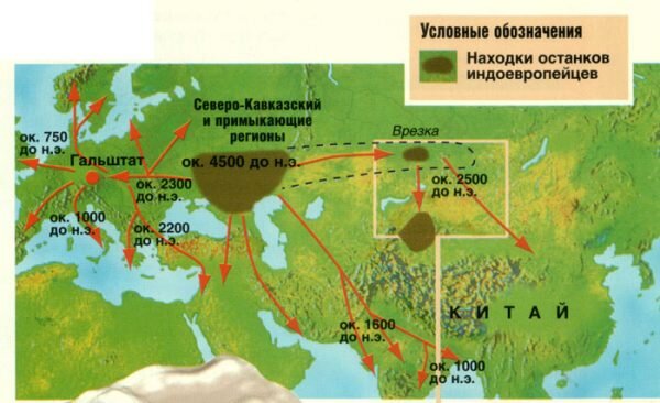
Южная Россия укладывается в нордическую гипотезу, как индоевропейская прародина потому, что в обнаруженных там
самых ранних могилах послеледникового периода, увенчанных курганами, содержащих скорченные скелеты, покрытые красной охрой, были похоронены в основном люди нордического типа — высокие долихоцефалы. Число же брахицефалов было невелико.
Климат и другие природно-географические черты южнорусских степей в большой степени соответствуют природно-географическим характеристикам индоевропейской колыбели, реконструированной по
данным лингвистики. Точно так же археологическая культура южнорусских курганов напоминает праиндоевропейскую культу.