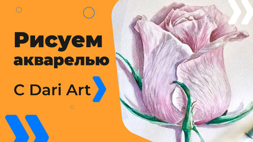 Подробный видео урок по акварели для начинающих! Рисуем розу! Бесплатный урок рисования!