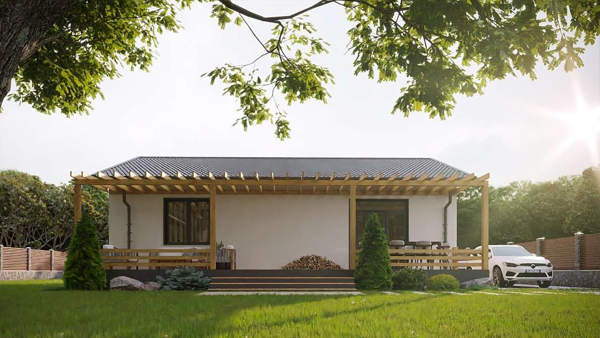 Проект одноэтажного загородного дома "Лайт Хаус" 132 кв. м