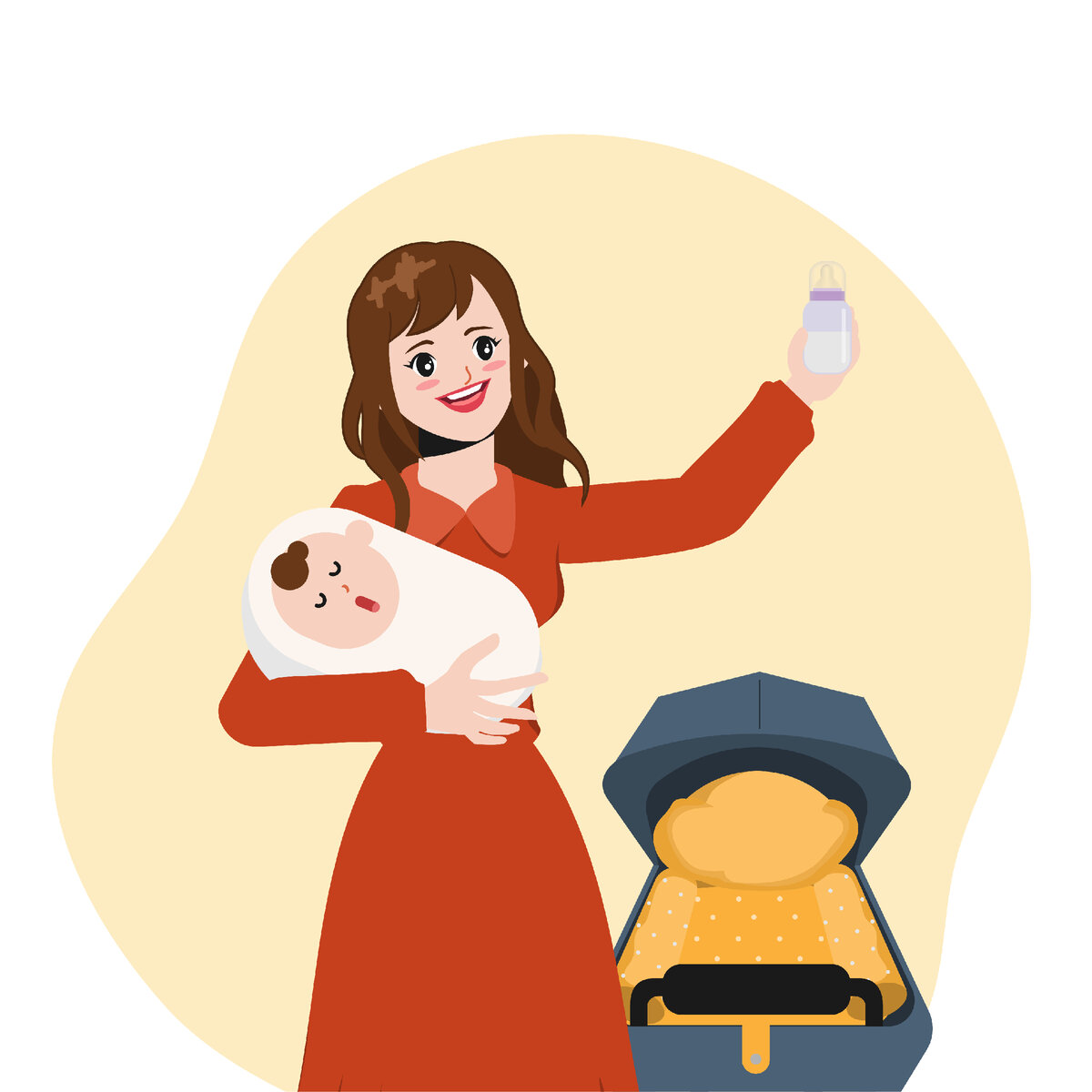 <a href="https://ru.freepik.com/free-vector/beautiful-housewife-is-feeding-baby-illustration-vector-cartoon-animation-design_16246914.htm">Изображение от felicities</a> на Freepik