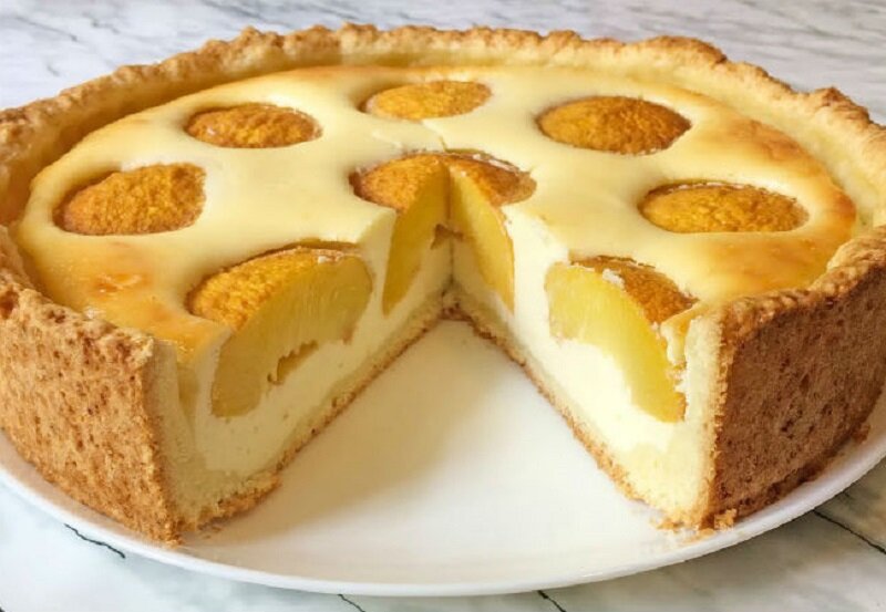 Очень вкусный творожный пирог с фруктами – простой рецепт 