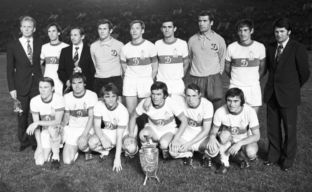 Динамо после победного матча в финале кубка СССР над Зарей. 1974 год.