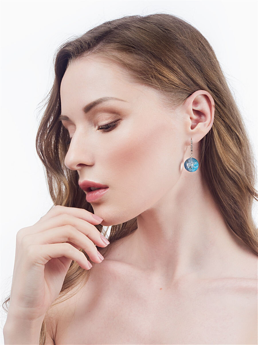 Серьги с пушинками одуванчика