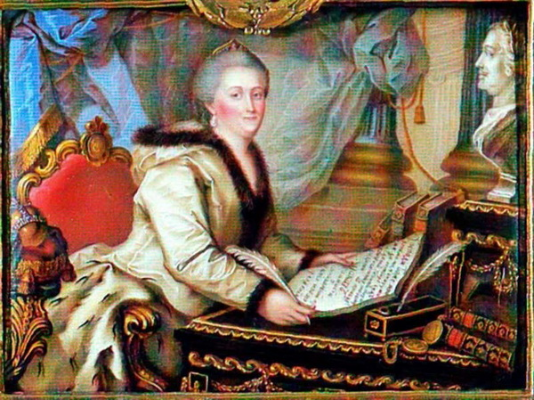 «Портрет Екатерины II с «Наказом», картина неизвестно художника XVIII века