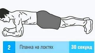 Планка на локтях.
