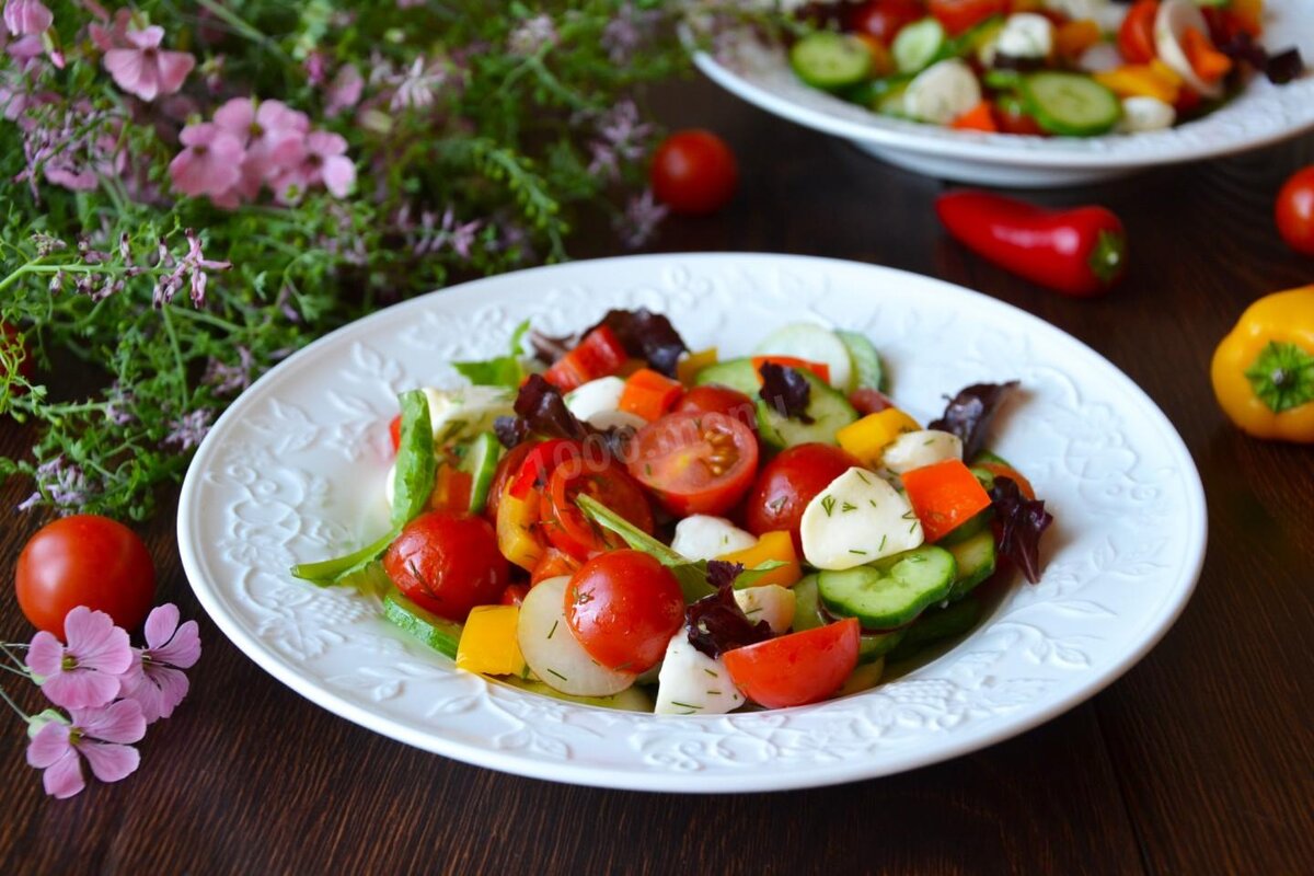 Овощные праздничные салаты — 20 рецептов с фото пошагово