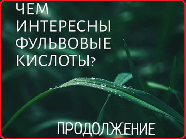 Фульвовые кислоты. Продолжение
