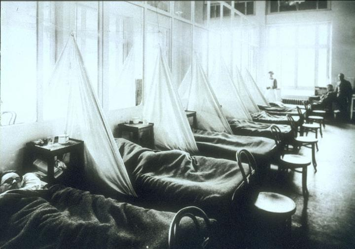 Американские солдаты в госпитале во Франции, весна 1918 года