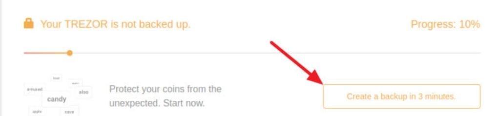 Create a backup in 3 minutes кошелек Trezor