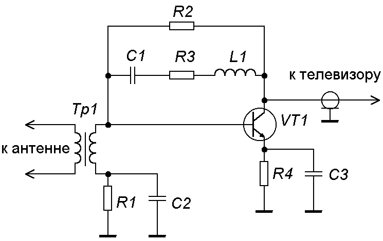Простейшая схема усилителя "антенного сигнала"