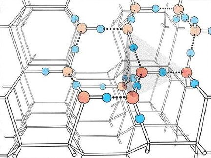Кристаллическая решетка льда.