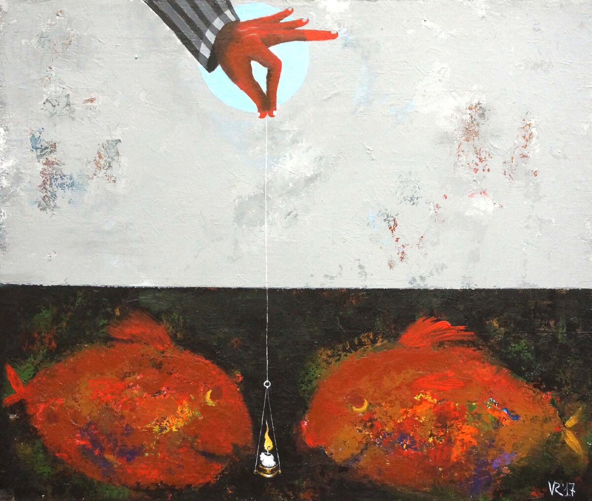 Виктор Ремезов Свеча и рыба х акрил 2017 г