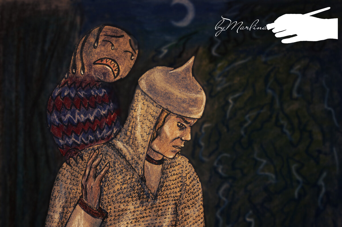 «Эй, кто за плечами там сел у меня?"