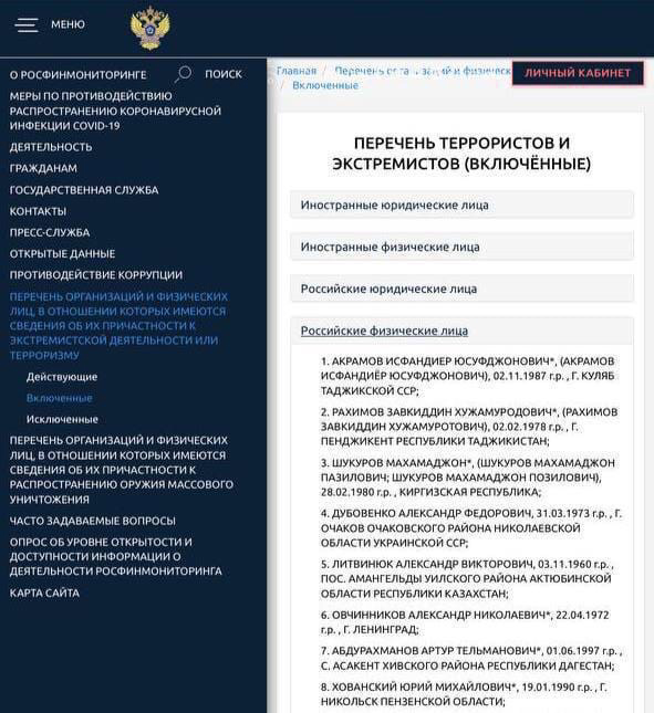 Росфинмониторинг проверить физическое лицо. Перечень террористов. Список экстремистов. Реестр террористов и экстремистов.