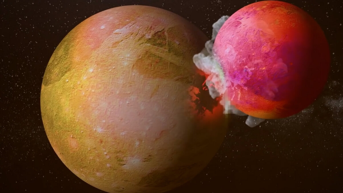 Столкновение планет. Представление художника.