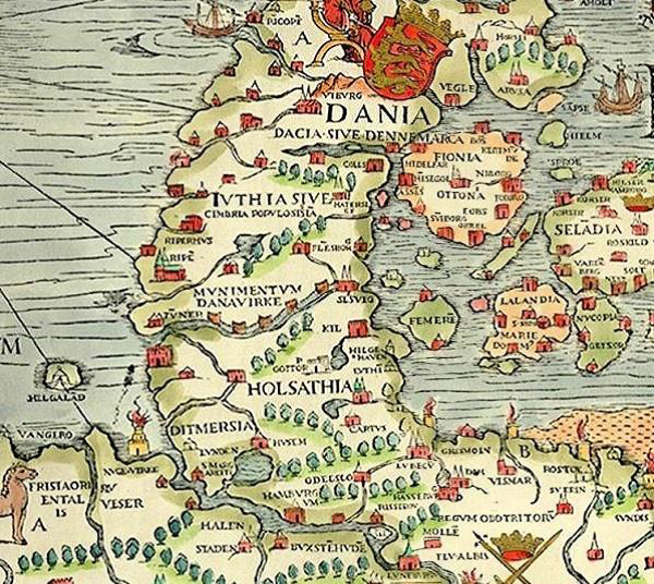 На старинных картах можно видеть водный путь через Ютландию 