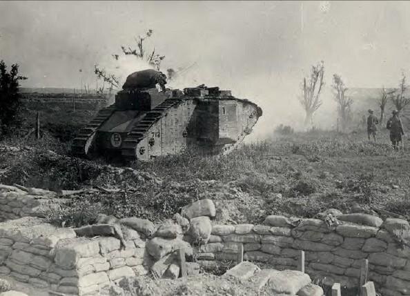 British tanks supporting II Anzac Corps at Messines.